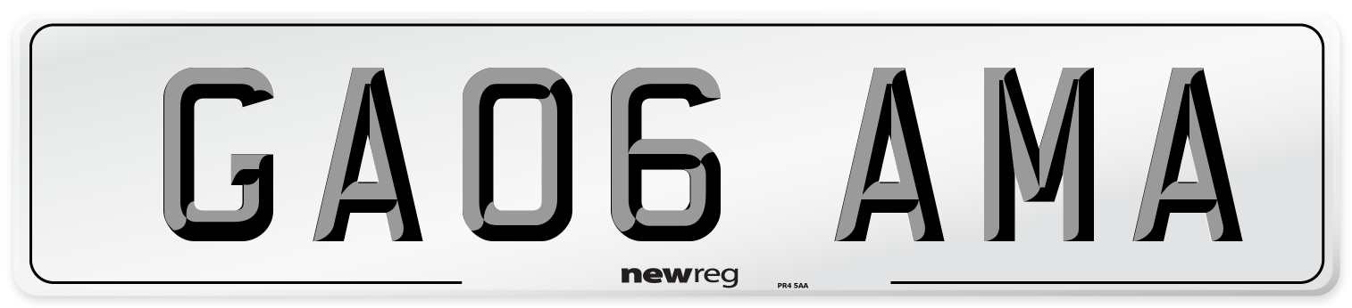 GA06 AMA Number Plate from New Reg
